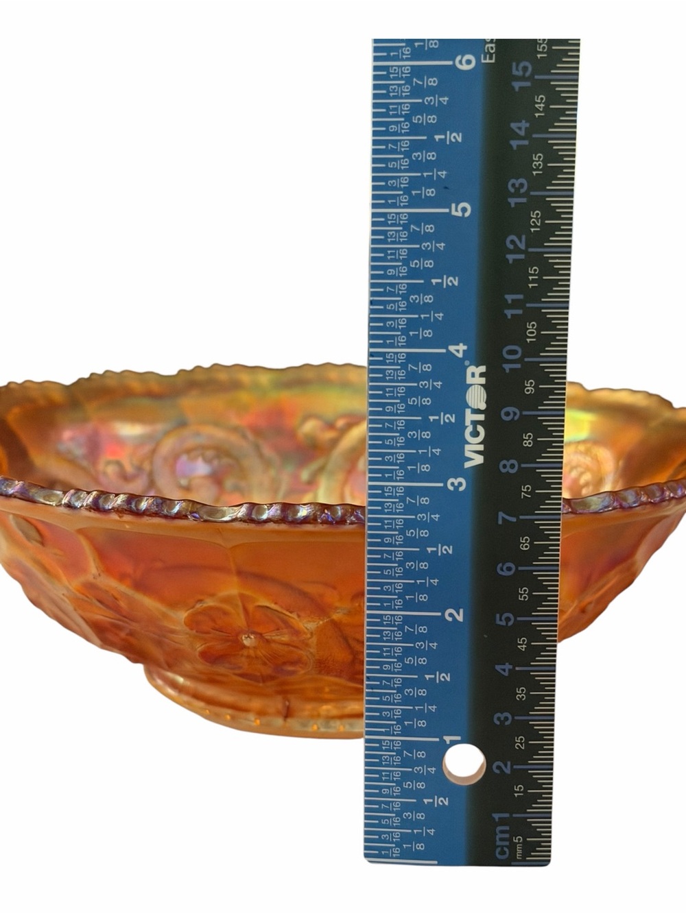 Antique Fenton Feathered Serpent Carnival Glass Deep Round Bowl Marigold - Picture 3 of 6